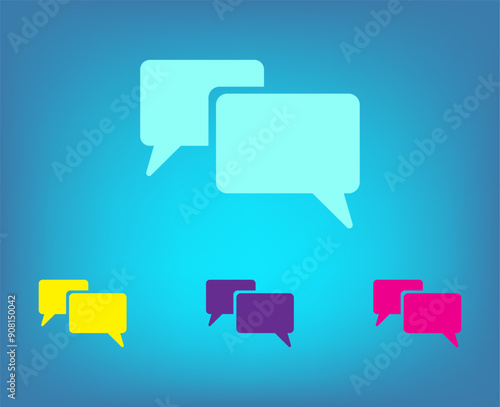 Vector color icons on blue background with gradient