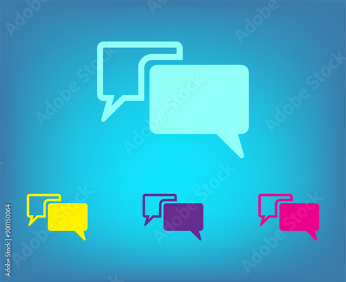 Vector color icons on blue background with gradient