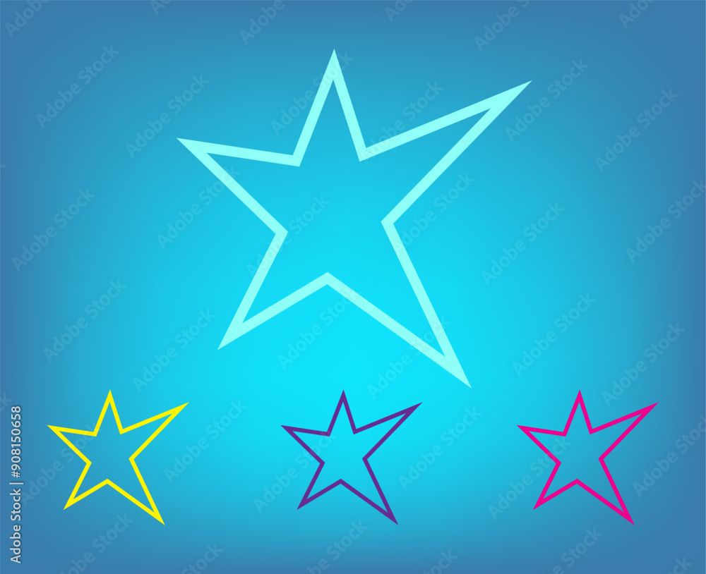 Obraz premium Vector color icons on blue background with gradient