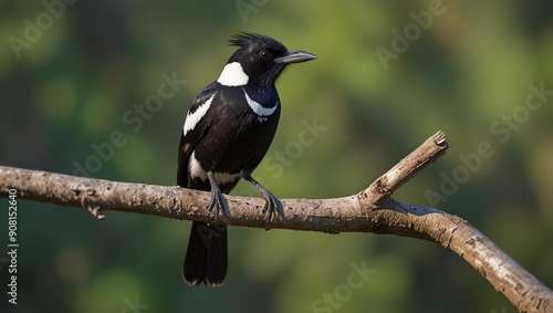 black capped kingfisher on branch photo