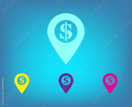 Free Download Vector color icons on blue background with gradient - GFXLoad