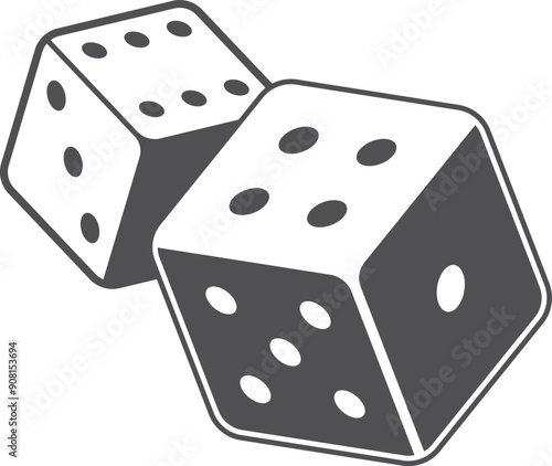 Gambling dice cubes black icon. Random luck