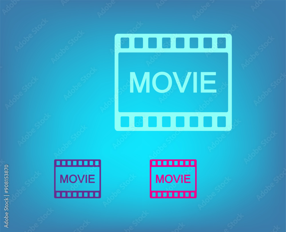 Obraz premium Vector color icons on blue background with gradient