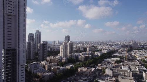 Wallpaper Mural Aerial video above skyscrapers in the city of Bat Yam, Israel Torontodigital.ca