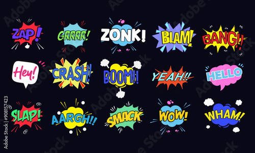 Set of comic bubble speech clouds