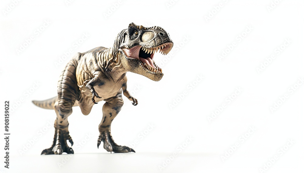 Fototapeta premium Angry Tyrannosaurus on a plain background