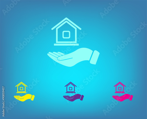 Wallpaper Mural Vector color icons on blue background with gradient Torontodigital.ca