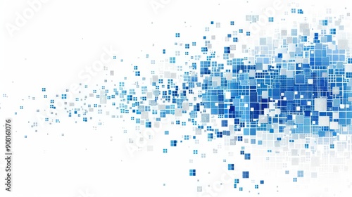 Abstract blue pixel grid background
