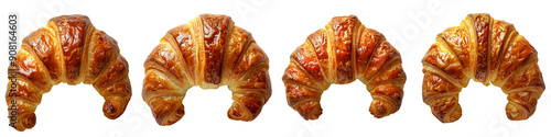 Set of A buttery croissant on a transparent background photo