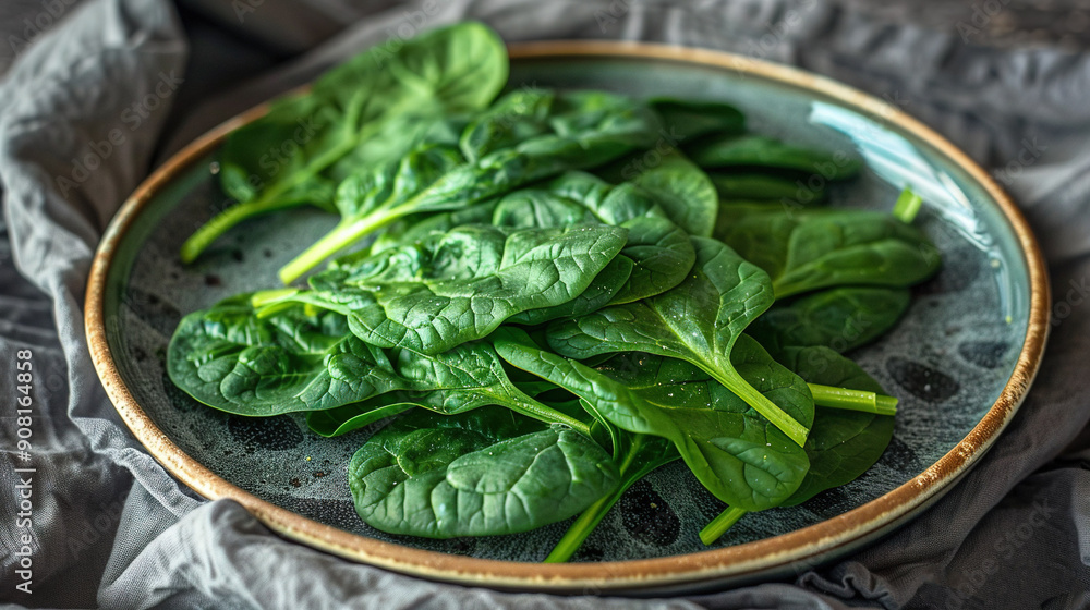A table adorned with green veggies on a gray cloth A table adorned with green veggies on a gray cloth