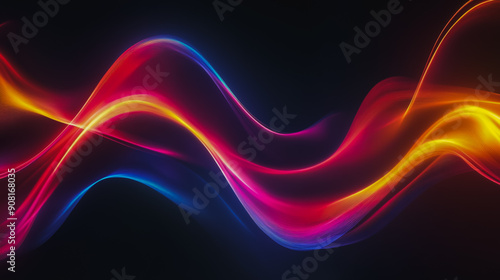 Abstract digital background electromagnetic wave background Innovation digital wave background information technology background The background is the background. gradient wave digital wave banner