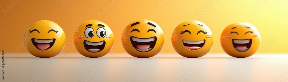 Emoji faces with varying expressions on a clean background, customer satisfaction, diverse feedback Emoji faces with varying expressions on a clean background, customer satisfaction, diverse feedback