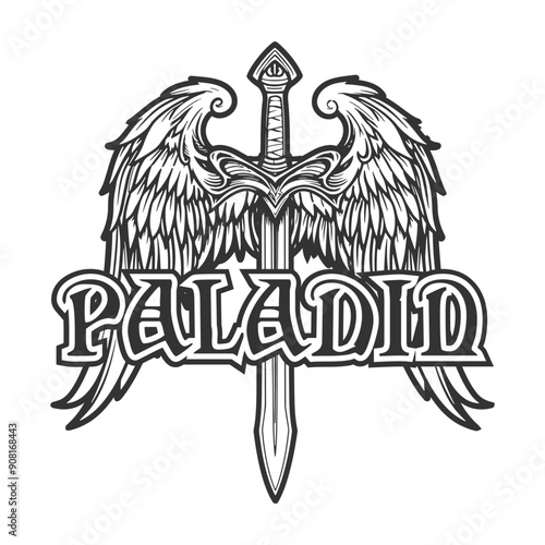 Paladin Illustration Clip Art Design Shape. Twelve Peers Silhouette Icon Vector.	
