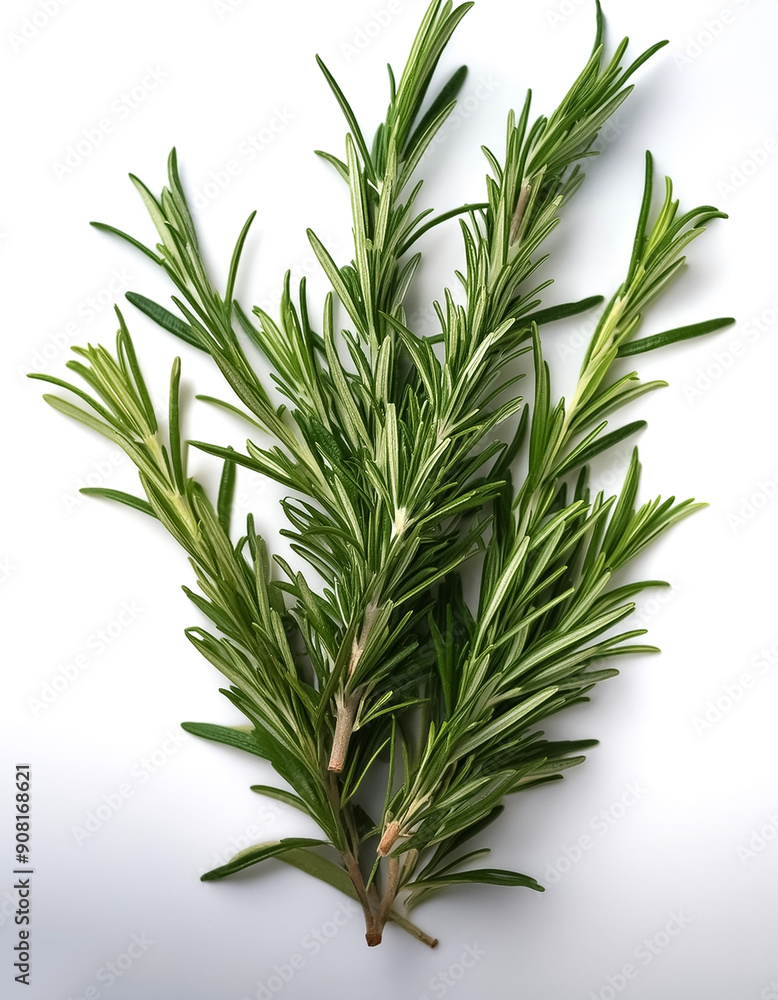 rosemary photo from above on isolated background rosemary photo from above on isolated background