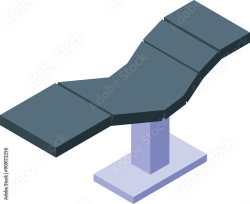 Medical examination table standing on single leg, healthcare concept