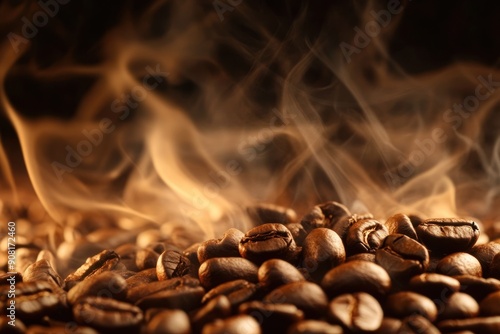 Steam Rising from a Heap of Coffee Beans