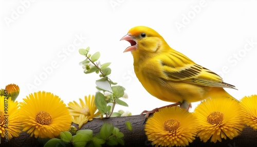 yellow easter chicken with flowers