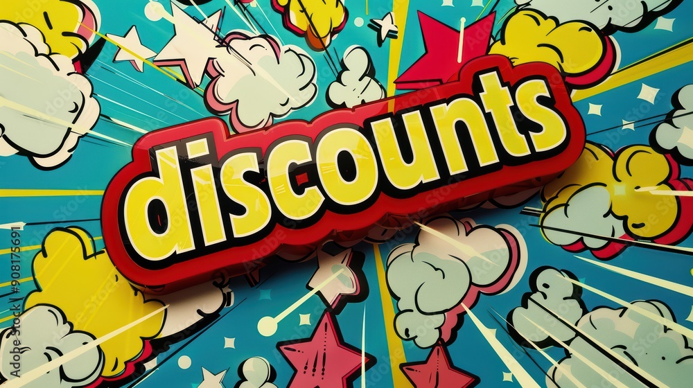 A bold 3D sign in a comic book style, with A bold 3D sign in a comic book style, with