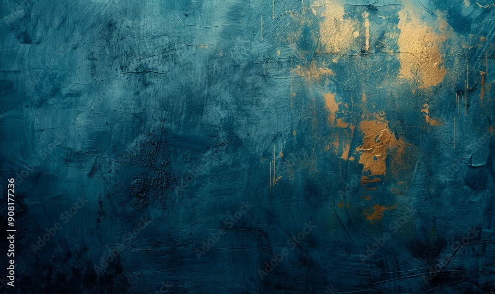 beautiful grunge, blue textured background wall with some golden color may used as background beautiful grunge, blue textured background wall with some golden color may used as background