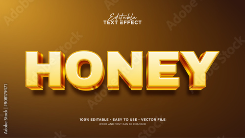 Editable honey 3d text effect, 3d vector mock up