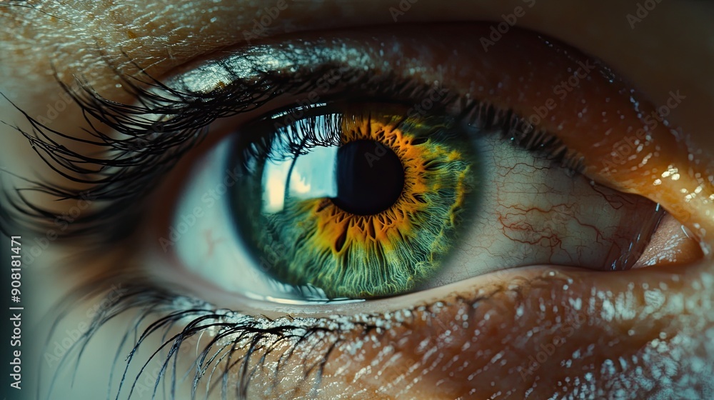 Close-Up of Naturally Green Eye Vivid and Detailed View Close-Up of Naturally Green Eye Vivid and Detailed View