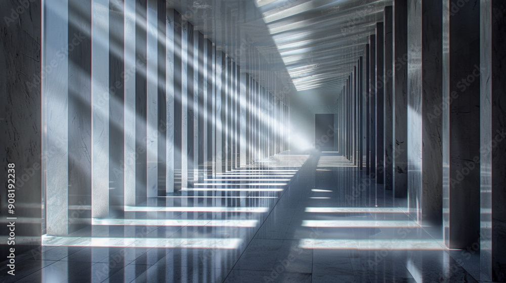 Futuristic Illumination: Abstract Patterns in Contemporary Corridor Futuristic Illumination: Abstract Patterns in Contemporary Corridor