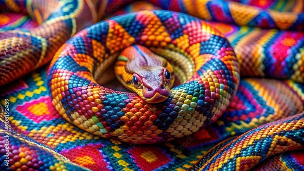 Fototapeta premium Serpentine Symphony: A Tapestry of Scales and Shadows Generative AI