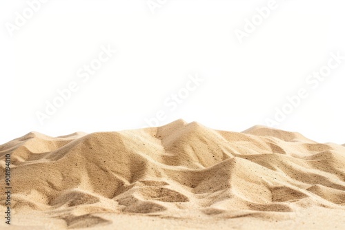 Obraz na płótnie Isolated Desert Sand Pile and Dune on White Background w salonie