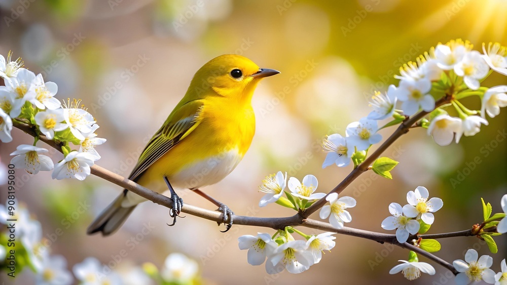 Golden Gleam on a Spring Branch Generative AI Golden Gleam on a Spring Branch Generative AI