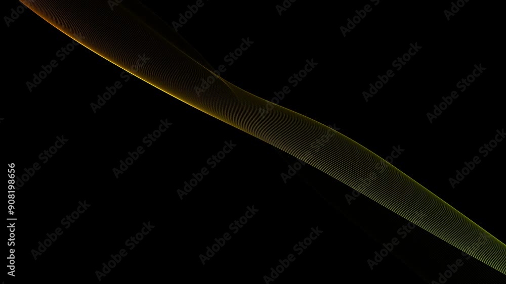 Abstract animated lines on black isolated background. Movement of ...