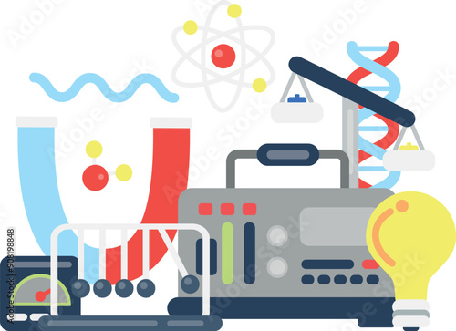 Physics concept. Science icon. Electromagnet force power photo