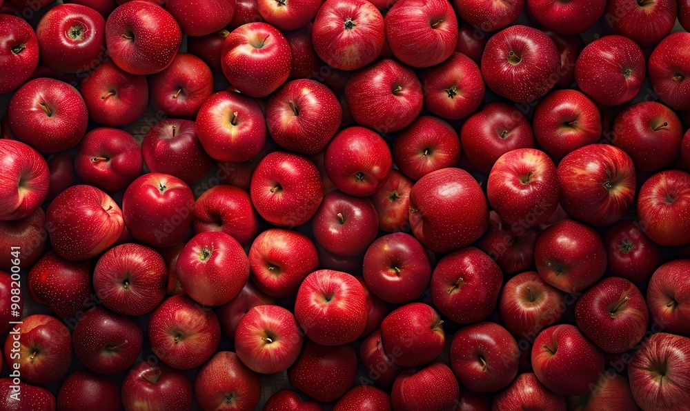 Fresh red apples, top view, vibrant and plentiful. Fresh red apples, top view, vibrant and plentiful.