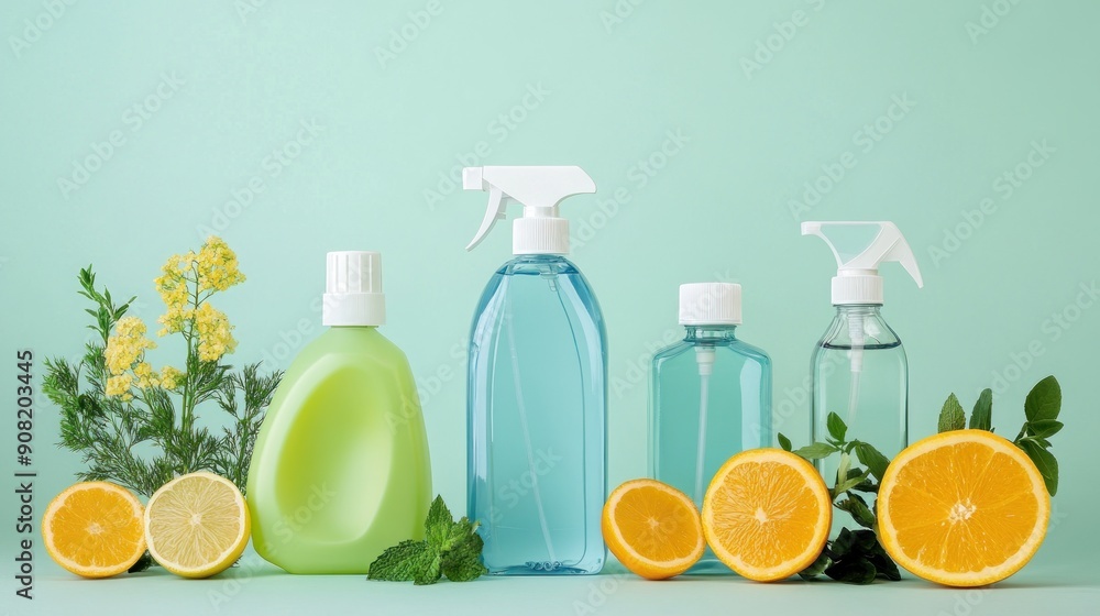 Cleaning Products with Lemon and Mint Cleaning Products with Lemon and Mint