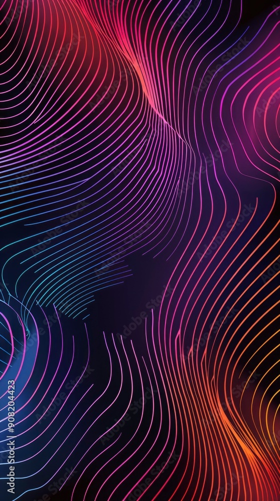 Abstract Neon Wave Pattern with Vibrant Hues Abstract Neon Wave Pattern with Vibrant Hues