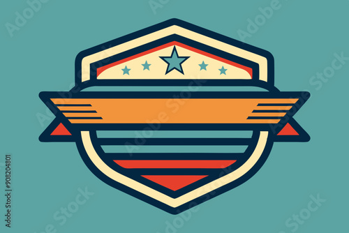 Retro Badge vector art illustration  photo