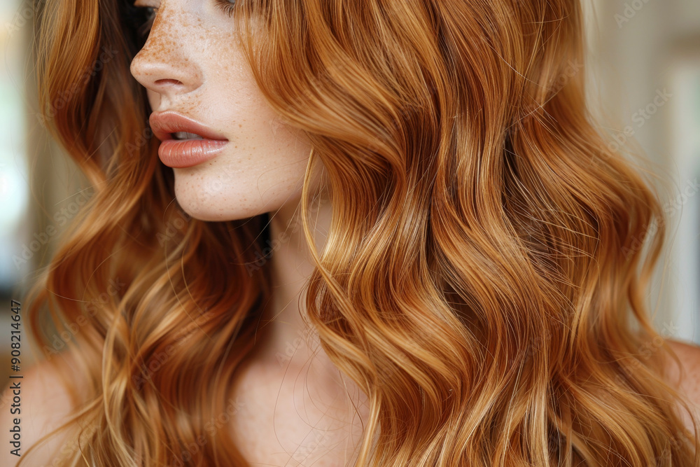 Beauty Fashion Model with long shiny red hair. Waves & Curls volume Hairstyle. Hair Salon. Updo. Woman with healthy hair girl with luxurious Updo haircut. Hair loss. Beauty Fashion Model with long shiny red hair. Waves & Curls volume Hairstyle. Hair Salon. Updo. Woman with healthy hair girl with luxurious Updo haircut. Hair loss.