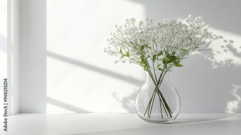 Obraz premium White Flowers in a Glass Vase
