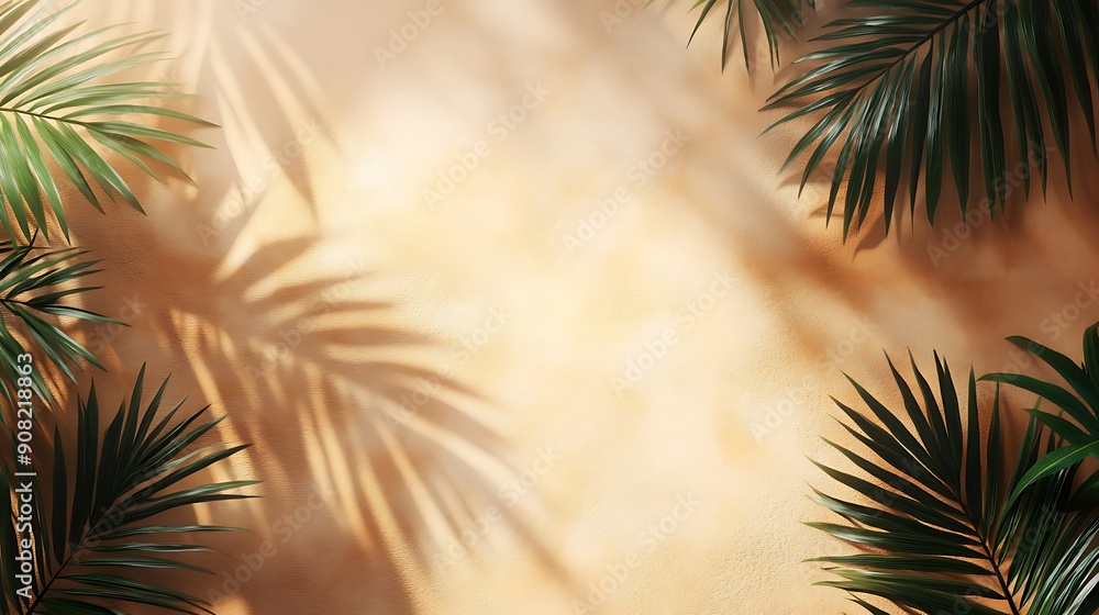 Beautiful texture of beige brown luxury, smooth stucco wall with soft foliage dappled light of tropical tree leaf shadow Beautiful texture of beige brown luxury, smooth stucco wall with soft foliage dappled light of tropical tree leaf shadow