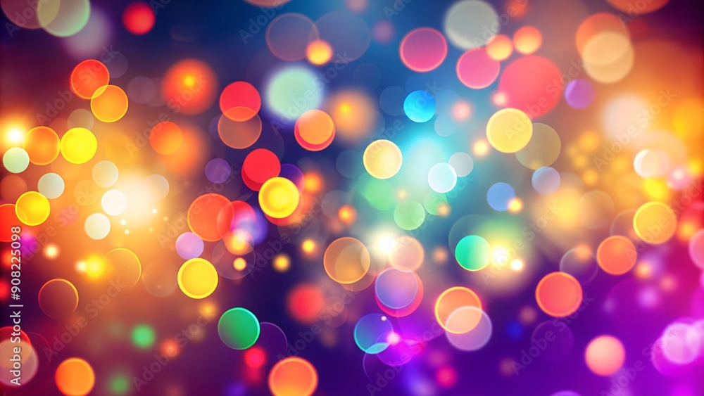 Obraz premium Colorful Bokeh Lights on Dark Background