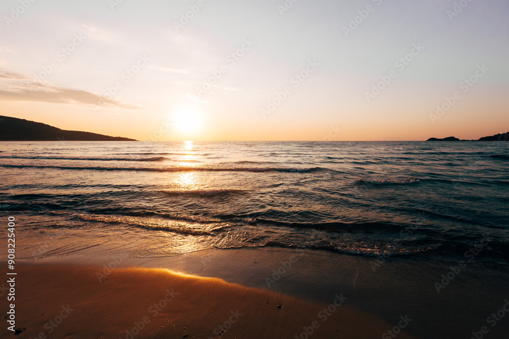 a sunset on the sea beach a sunset on the sea beach