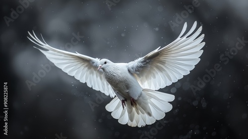 White Dove in Flight 4