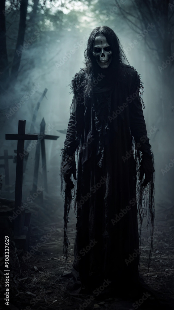 Frightened Souls in Dark Halloween Night Frightened Souls in Dark Halloween Night
