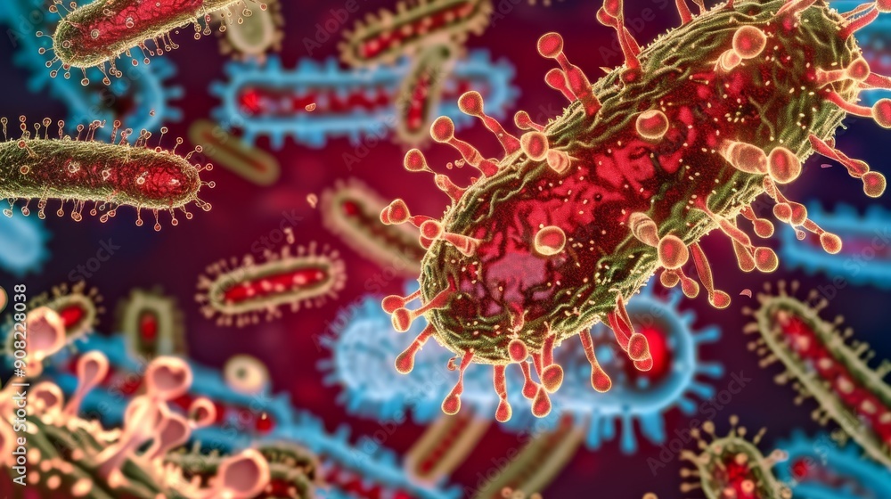 Naklejka premium close up of bacterias