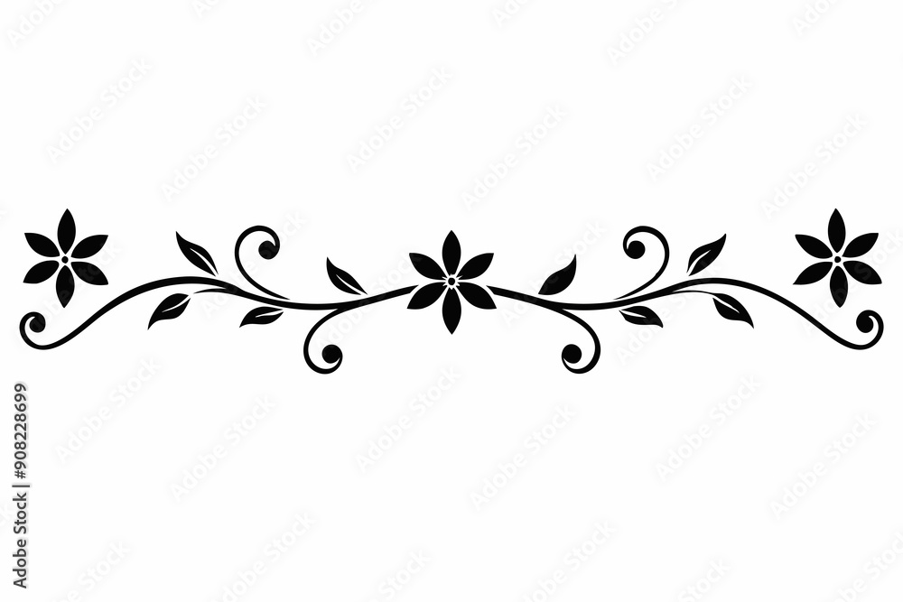 graphic with a black white and pink elegant plant flower ornament on an isolated background graphic with a black white and pink elegant plant flower ornament on an isolated background