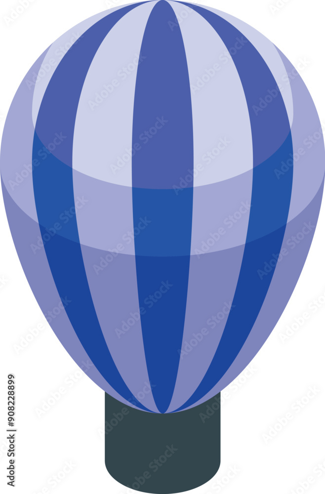 Blue and white hot air balloon floating in a clear sky Blue and white hot air balloon floating in a clear sky