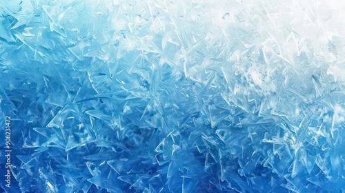 Wallpaper Mural Abstract Blue and White Ice Crystals on a Surface Torontodigital.ca