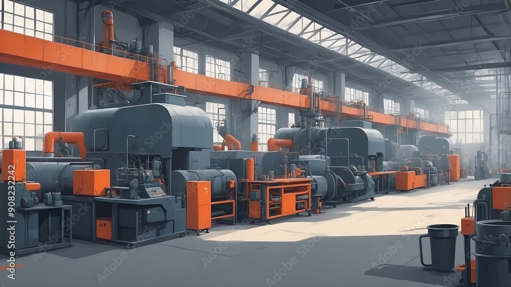 The efficiency of automated production systems in a factory setting contributing to streamlined and effective manufacturing The efficiency of automated production systems in a factory setting contributing to streamlined and effective manufacturing