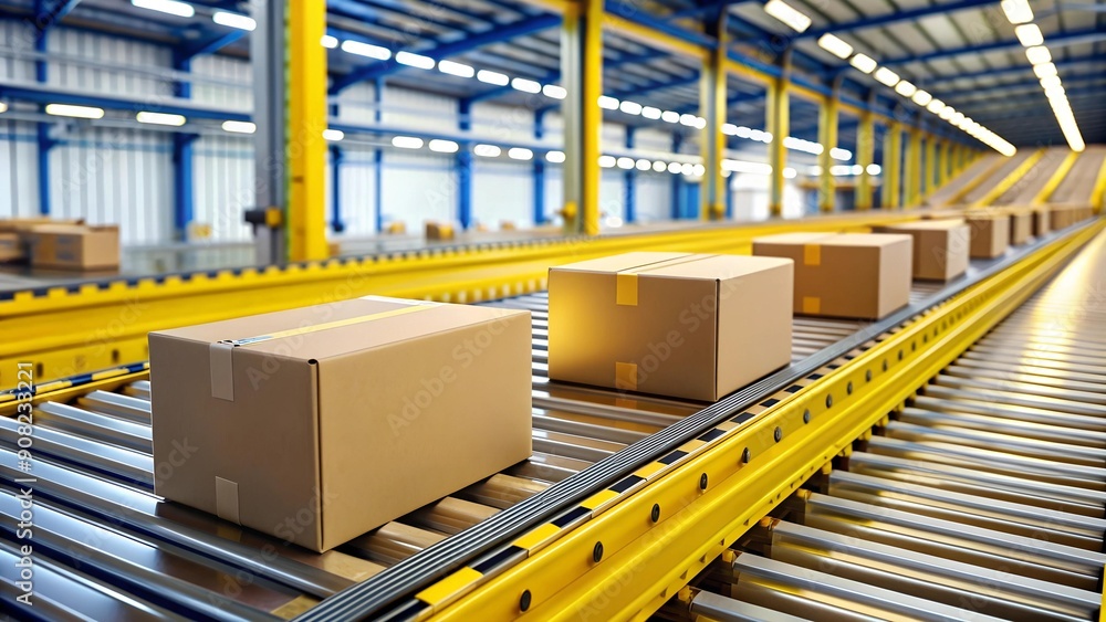 Conveyor Belt Efficiency: A Visual Study in Modern Logistics generative AI Conveyor Belt Efficiency: A Visual Study in Modern Logistics generative AI