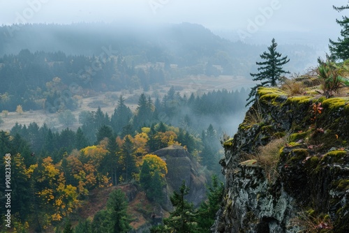 Springfield Mo. A Daytime View of Evergreen Forest in Thurston Hills Natural Area, Oregon photo