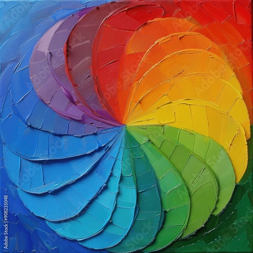 Color Gamut. Rainbow Colours Palette with Chromatic Variations in 18 Step Color Wheel photo